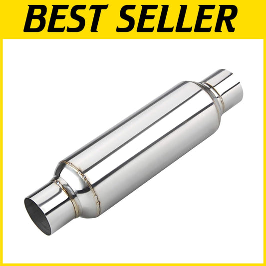2.5" Inlet & Outlet Stainless Steel Resonator Muffler - Deep Tone Performance