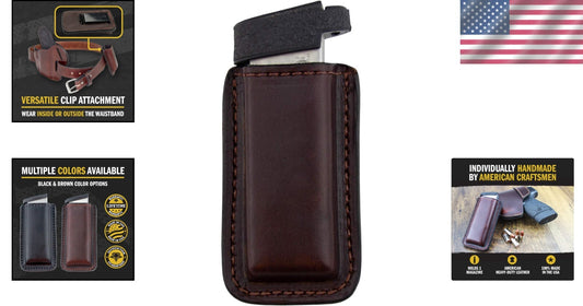Elegant Multi-Fit Leather Magazine Holder for 9mm, .40, .45, and .380 Pistols