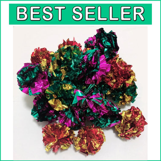 100-Pack Crinkle Foil Balls - Interactive Cat Toys for Endless Fun