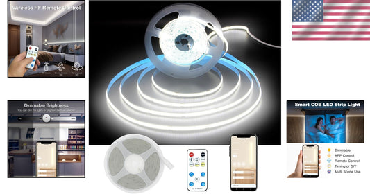 Super Bright 3200 LED COB Tape Light - 6500K Indoor Lighting with Remote Control