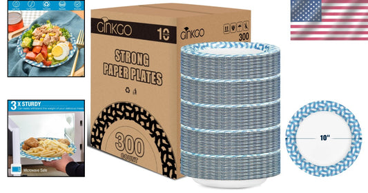 Bulk 10-Inch Disposable Plates - Leak Proof, Microwave Safe for Every Occasion