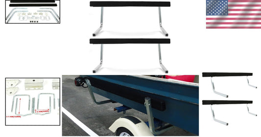 Galvanized Steel Bunk Board Guide Rails for Easy Boat Loading - 2 Foot Kit