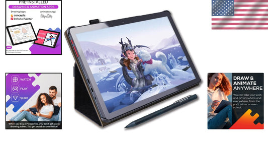 Portable 10-Inch Drawing Tablet with High-Resolution Screen – Ideal for Artists