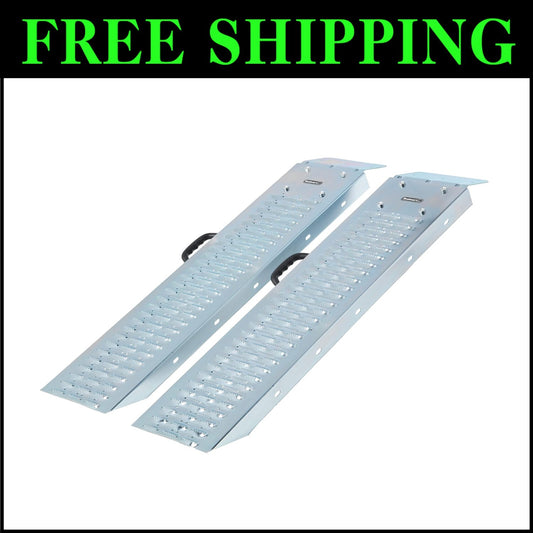 Set of 2 Steel Vehicle Loading Ramps - 1200 lbs Capacity for Pickup & Trailers