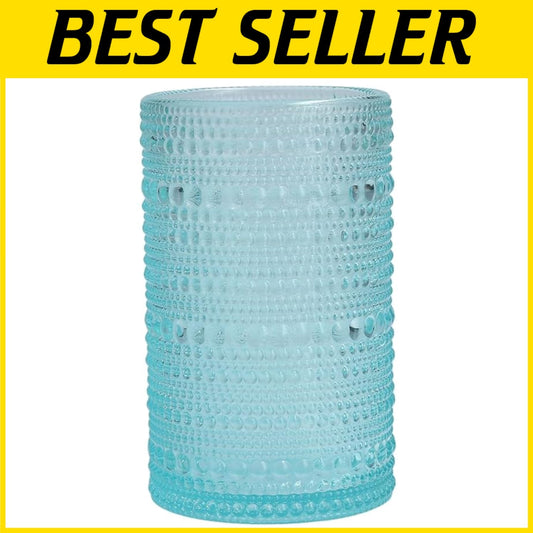 Elegant 13 Ounce Vintage Iced Beverage Glasses in Pool Blue - Dishwasher Safe