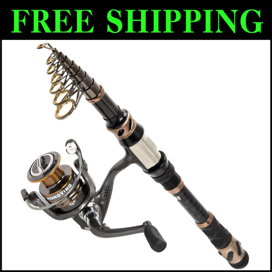 Carbon Fiber Fishing Rod & Spinning Reel Combo - Perfect Gift for Fishing Lovers