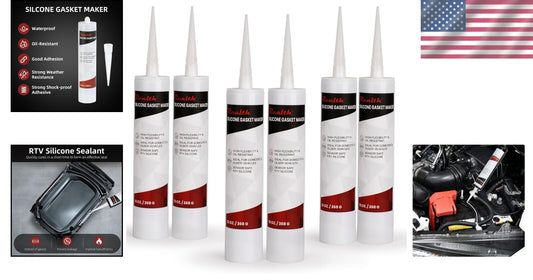Durable RTV Silicone Gasket Maker - 6 Tubes for Leak-Proof Automotive Sealing