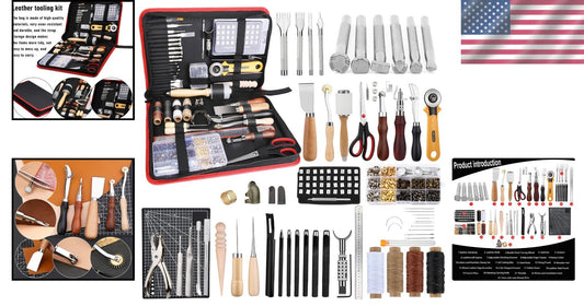 DIY Leather Tooling Kit for Creative Projects - Compact and Portable Design