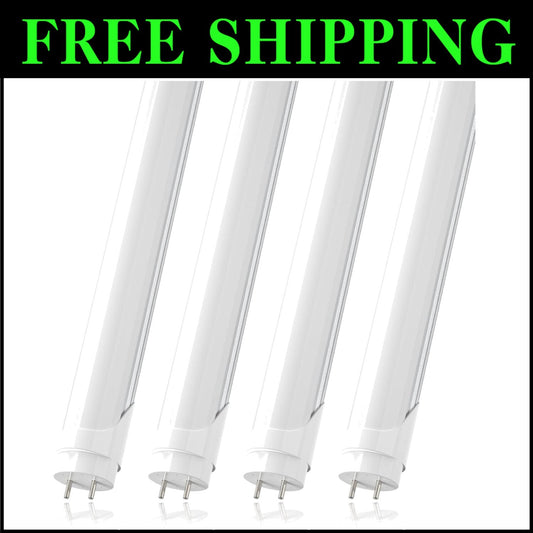 Bright 24W T8 4FT LED Tubes, Dual-End Powered, ETL Listed, 5000K Daylight