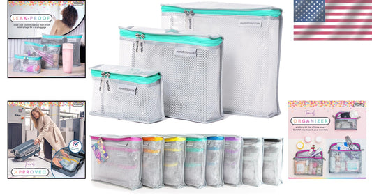 Durable & Clear Travel Toiletry Bag Set of 3 - Perfect for Packing Essentials