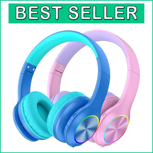 Foldable Over-Ear Headphones for Kids with LED and Dual Mode for Versatile Use