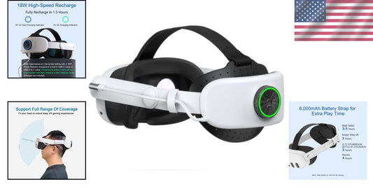 Ergonomic Battery Pack Head Strap for Meta Quest 3/3S – Ultimate Gaming Comfort
