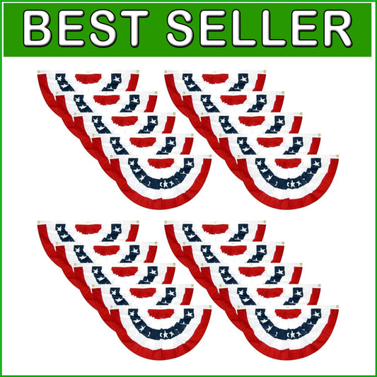 Durable 20PCS American Flag Bunting Set - Fade-Resistant Flags for 4th of July