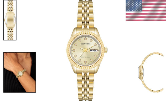 Water Resistant Women's Watch with Crystal Accents and Japanese Quartz Movement