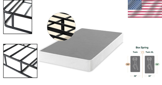 Durable 9-Inch Metal Smart Box Spring - Twin Mattress Foundation, Easy Assembly