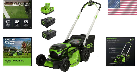 Durable 60V Cordless Lawn Mower with LED Lights & Effortless Self-Propulsion