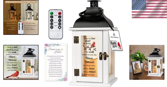 Comforting Battery Operated Lantern with Remote for Grieving Hearts – 14x6x6