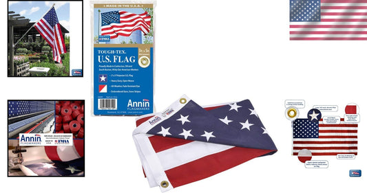 Embroidered American Flag 3x5 Ft - Heavy-Duty Polyester for Outdoor Display