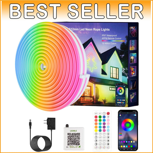 Cuttable Neon Rope Lights 100FT - App & Remote Control with 16 Million Colors