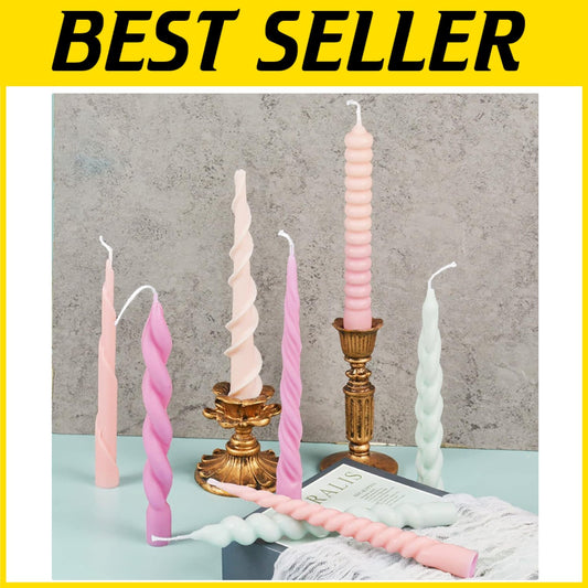 Food-Grade Silicone Candle Molds - 8 Unique Spiral Designs for Creative Gifts