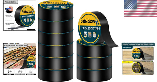 10-Pack Waterproof Butyl Deck Joist Tape 2'' x 50' - Weather Resistant Solution