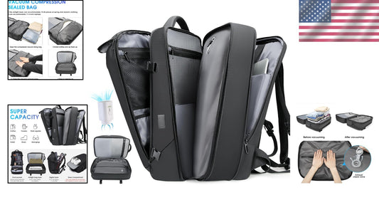 Versatile USB Charging Travel Backpack - 50L Expandable with Vacuum Compression