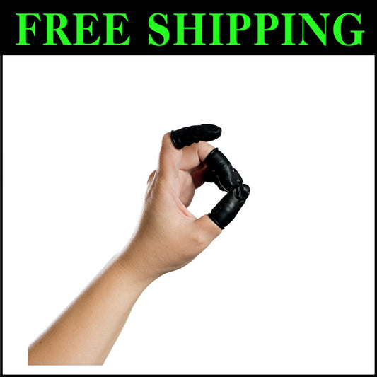 Professional Quality Black Latex Finger Cots - 720 Pack, Powder-Free, ESD Safe