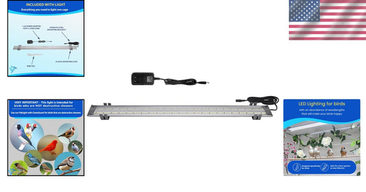 LED Bird Cage Light - 28.5'' Full Spectrum Design for Healthy Soft-Bill Birds