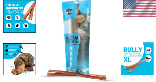 XL 12-Inch Bully Sticks - 12 Count - Natural Dog Treats for Chewing Bliss