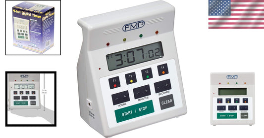 4-in-1 Commercial Kitchen Countdown Timer with Large LCD - Wall Mount & Portable