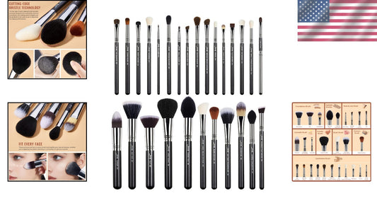 27-Piece Vegan Makeup Brush Set - Soft Synthetic Fibers for Flawless Application