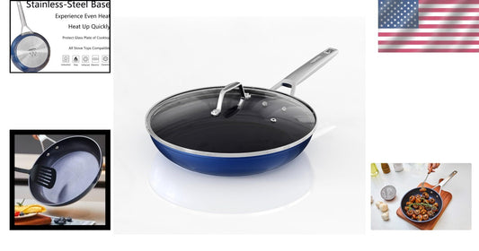 Premium 10-Inch Nonstick Frying Pan with Lid - Comfortable Handle & Easy Care