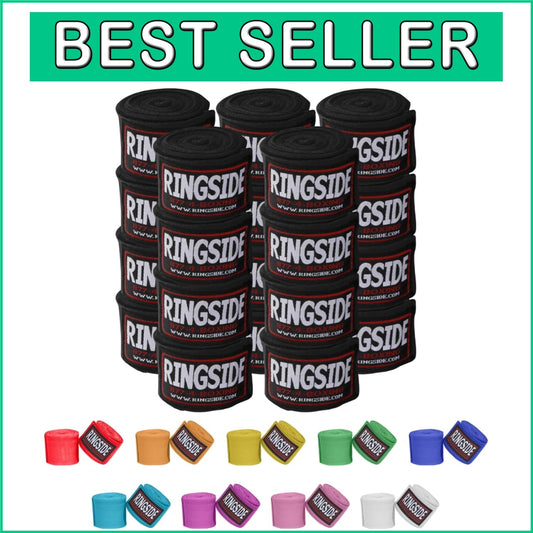 Black Unisex Mexican Style Boxing Hand Wraps (10 Pairs) with Hook & Loop Closure