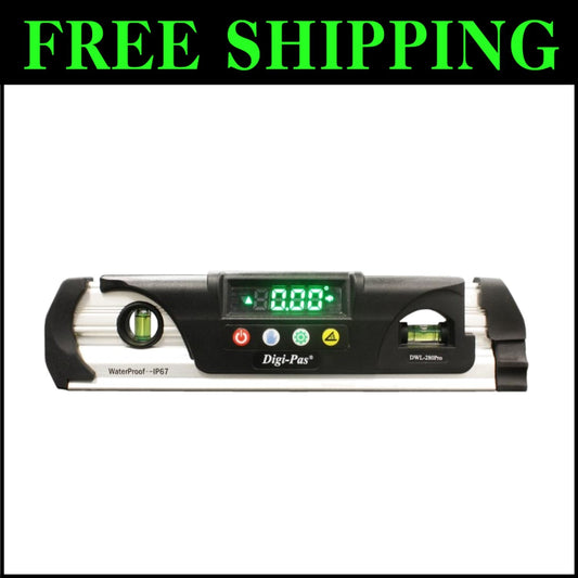 Rugged 9" Digital Torpedo Level - Waterproof, Shockproof with Bright LED Display