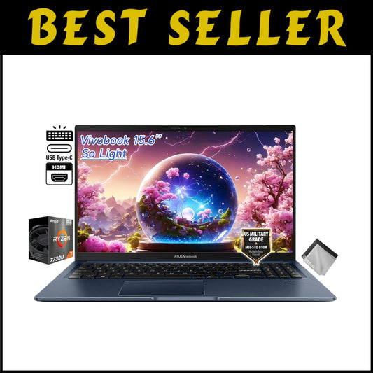 Powerful 15.6-Inch Vivobook with Ryzen 7, Backlit KB & Full HD for Work and Play