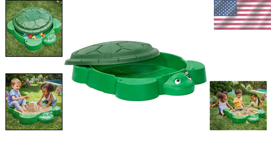 Outdoor Turtle Sandbox with 4 Built-in Seats - Perfect for Imaginative Play