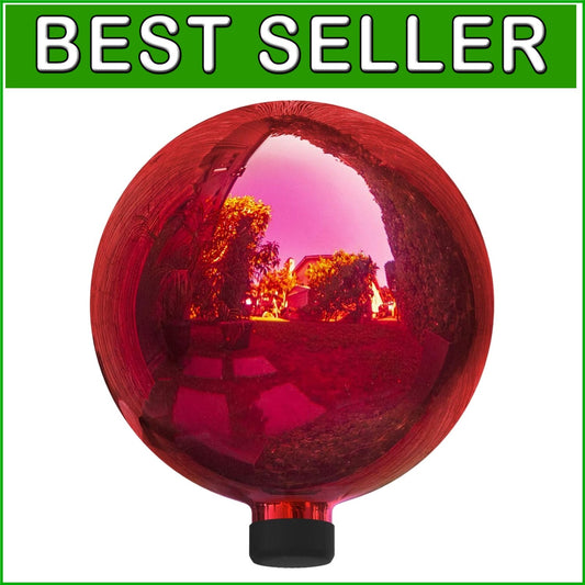 10" Weather-Resistant Art Deco Glass Gazing Sphere for Home & Garden
