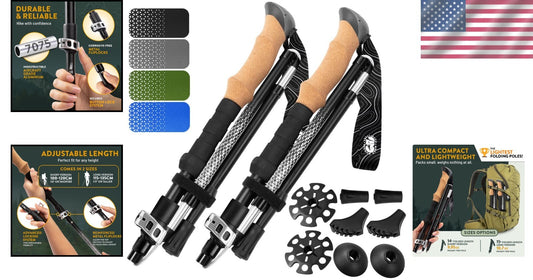 Adjustable & Durable Folding Trekking Poles with Cork Grips - For All Adventures