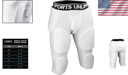 Adjustable 7 Pad Football Girdle for Youth - Comfort and Mobility on the Field