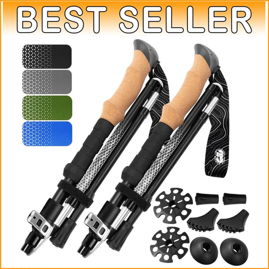 Adjustable Lightweight Hiking Poles with Comfortable Cork Grips - Travel Ready!