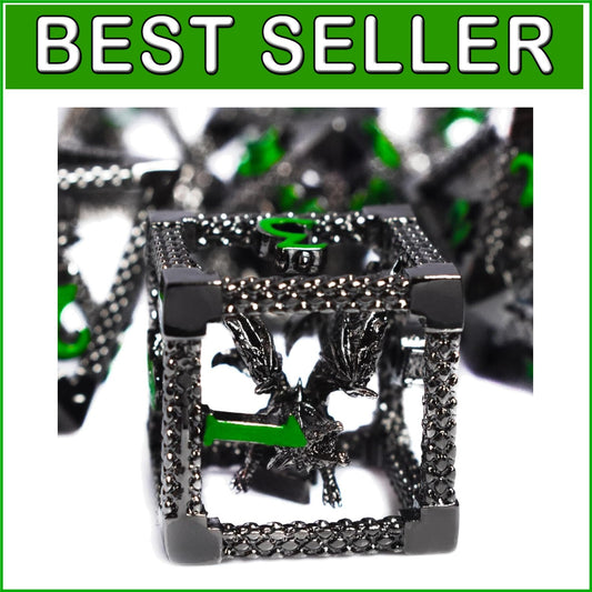 Fantasy-Inspired 7pc Metal Dice Set - Lightweight & Attractive for Gamers