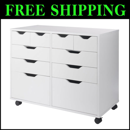 Halifax Mobile Storage Cabinet - 2 Doors, Easy-Glide Drawers, Modern Design