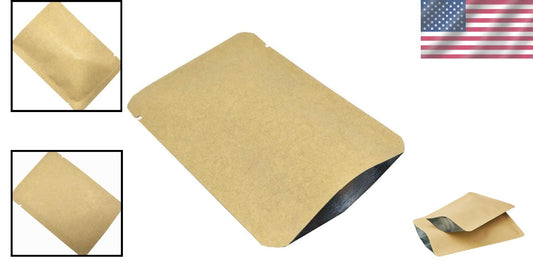Durable 3.9x5.9 Inch Kraft Paper & Foil Bags - 500 Count for Organizing Snacks