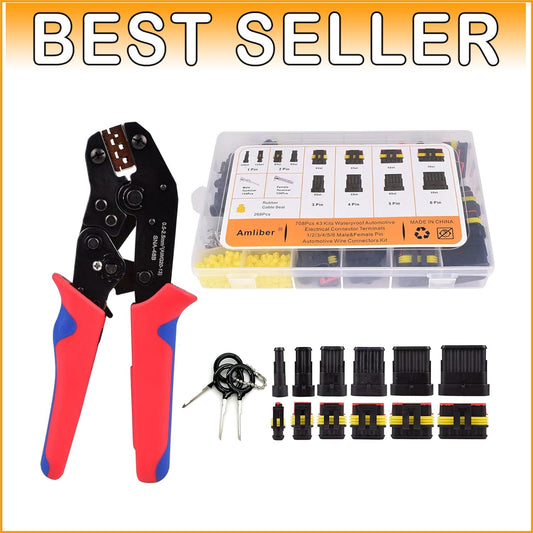 709Pcs Automotive Wire Connectors Kit with Ratcheting Crimping Tool for Safety