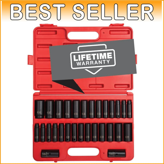 Double Deep Impact Socket Set - 29 Pieces, Cr-Mo Steel, Superior Durability