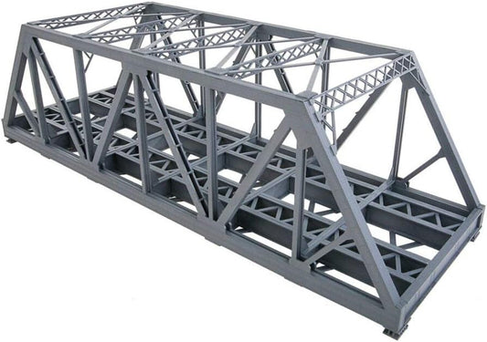 Durable HO Scale Modernized Double-Track Truss Bridge - With Safety Sign Decals