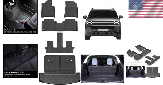 Durable Cargo and Floor Liners with Backrest Protection for 2024 Hyundai