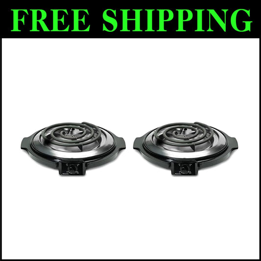 Efficient 1000W Portable Electric Hot Plate - Adjustable Temp Control, Pack of 2