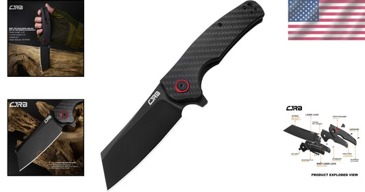 Durable Outdoor Knife - CJRB Crag 3.43" Folding Blade for Camping & Survival