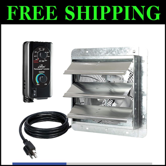 High Efficiency 960 CFM Wall Mounted Exhaust Fan with Thermostat & Speed Control